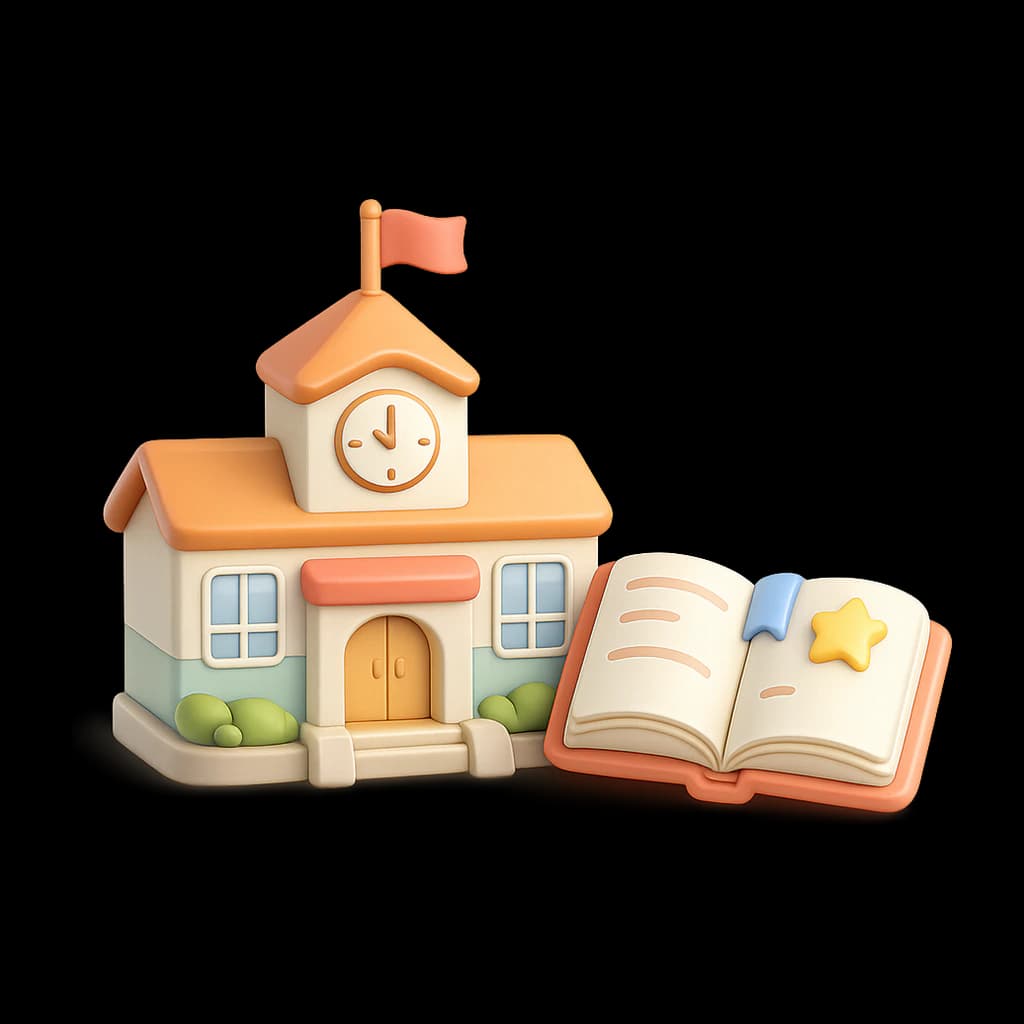 3D-иллюстрация подготовки к школе